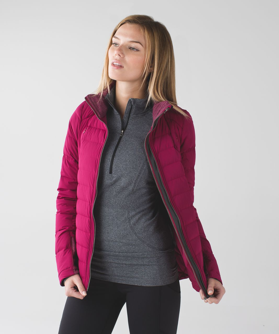 Lululemon Fluffed Up Jacket - Berry Rumble / Heathered Herringbone Heathered Berry Rumble Bordeaux Drama