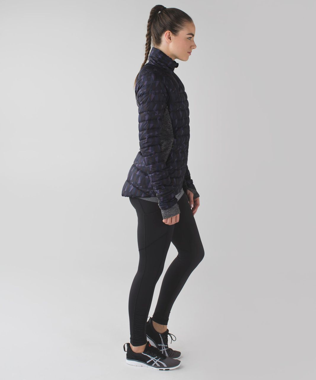 Lululemon black grape emerge renewed jacket stained glass love nightfall  speed tights - Agent Athletica