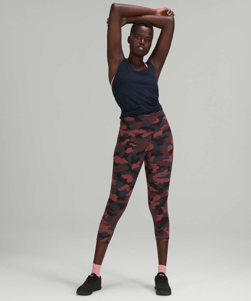 Lululemon Wunder Train High-Rise Crop 21 - Heritage 365 Camo Brown Earth  Multi - lulu fanatics