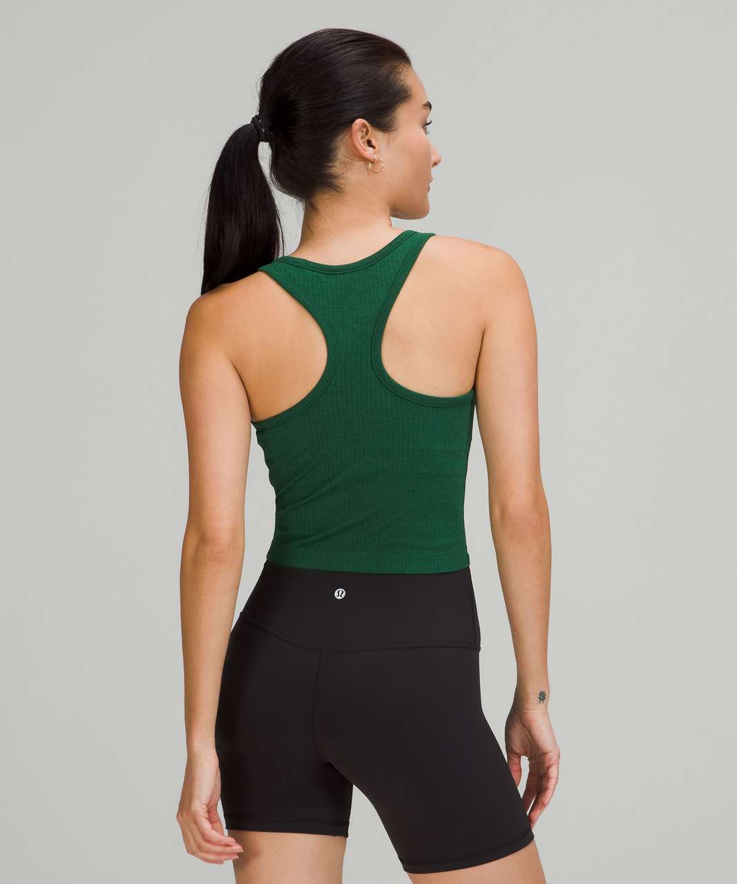 Lululemon Ebb to Street Cropped Racerback Tank Top - Everglade