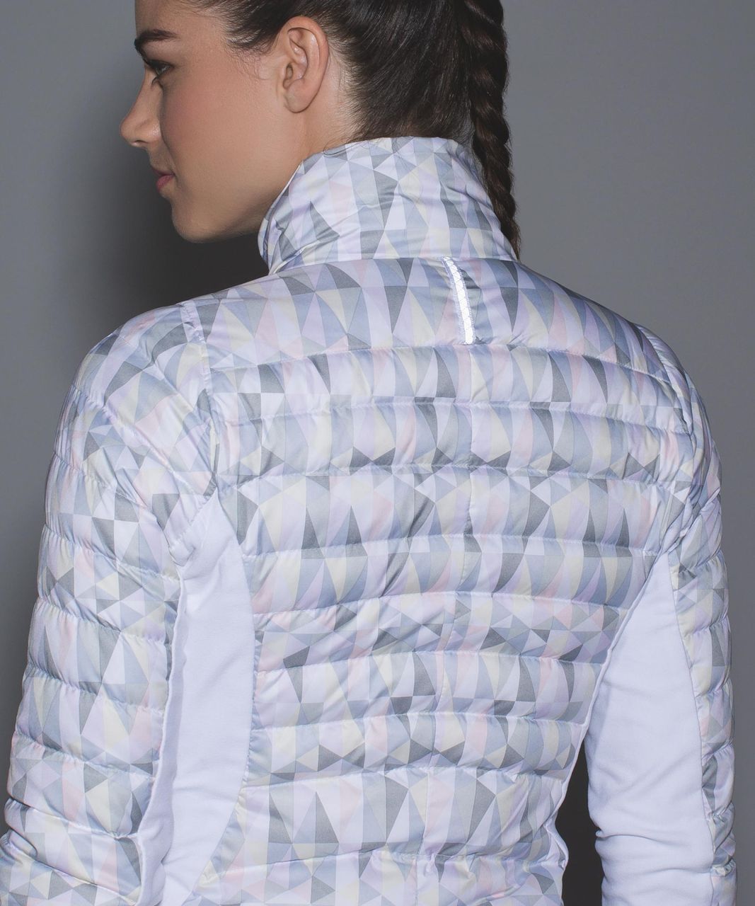Lululemon Fluff Off Jacket - Stained Glass Love White Neutral Blush / Tonka Stripe Heathered Slate White