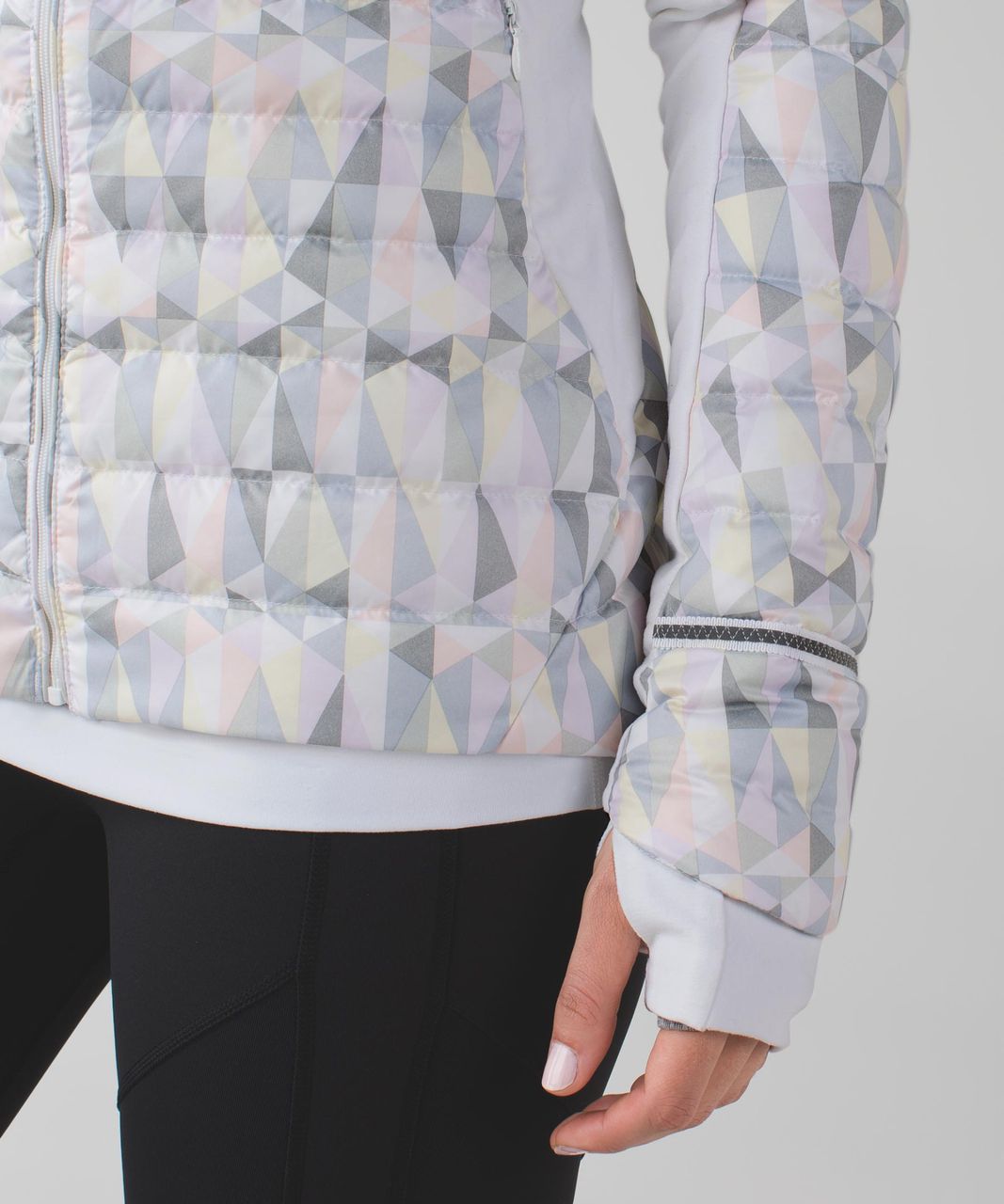 Lululemon Fluff Off Jacket - Stained Glass Love White Neutral Blush / Tonka Stripe Heathered Slate White