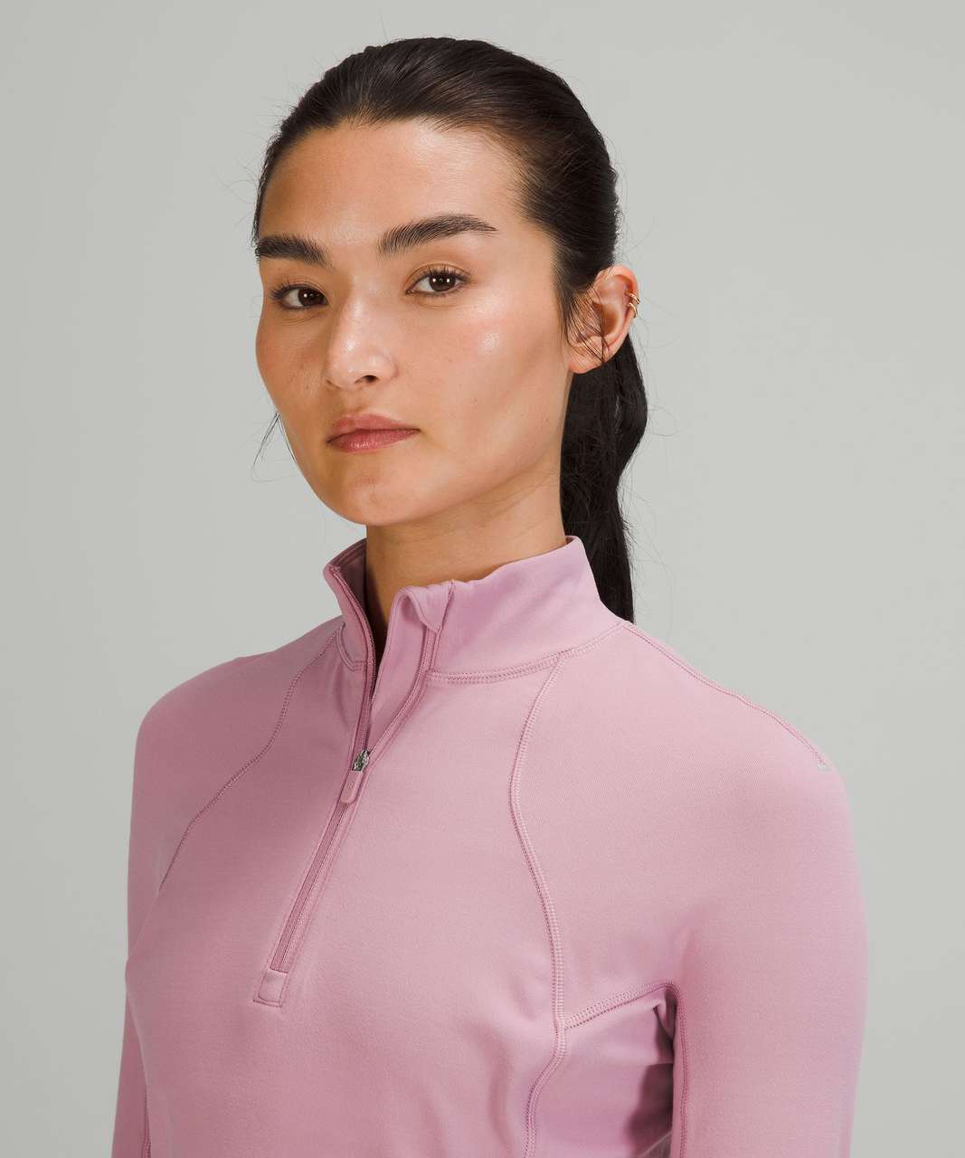 Lululemon Its Rulu Run Cropped Half-Zip - Pink Taupe