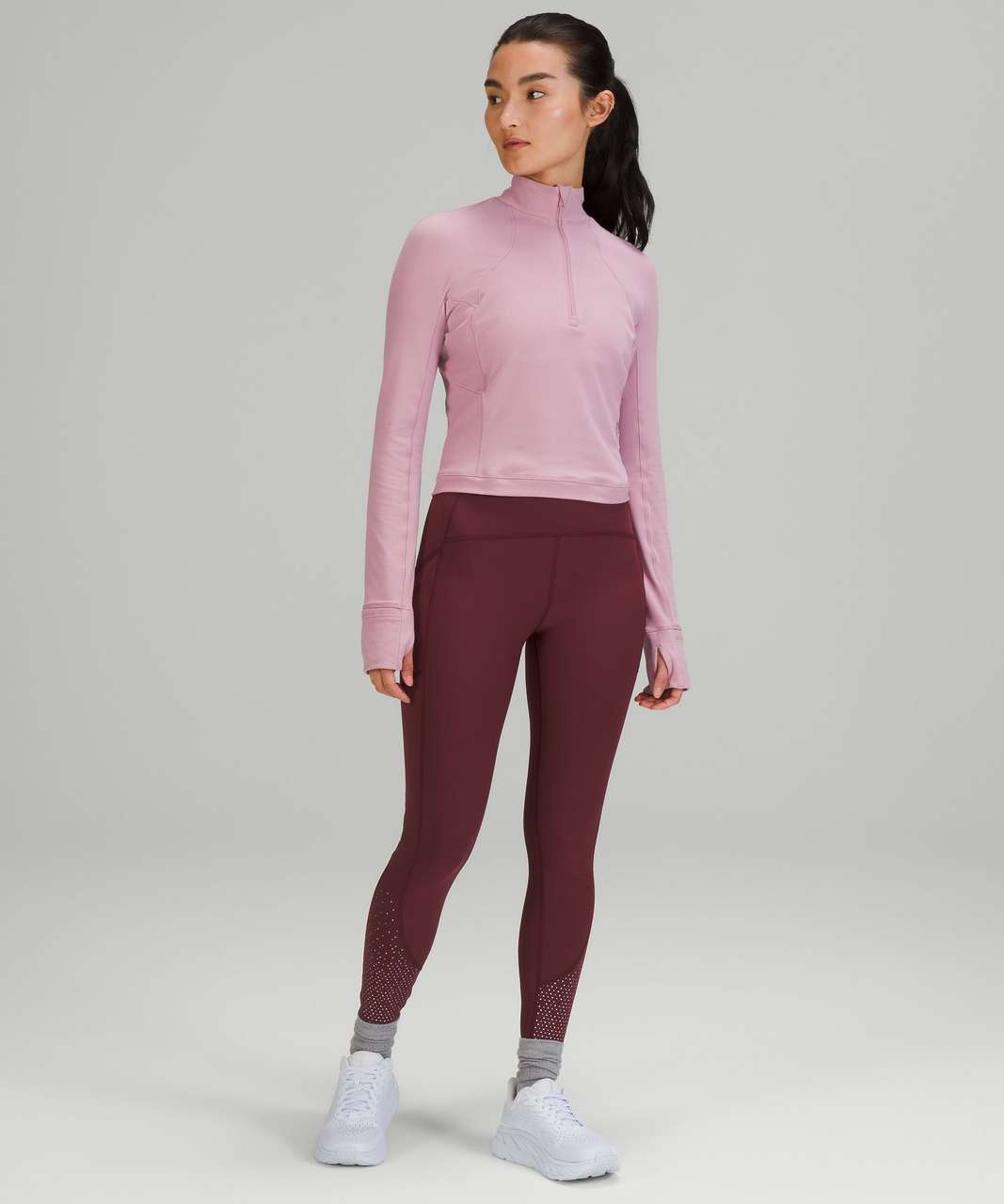 Lululemon Its Rulu Run Cropped Half Zip - Moonlit Magenta - lulu