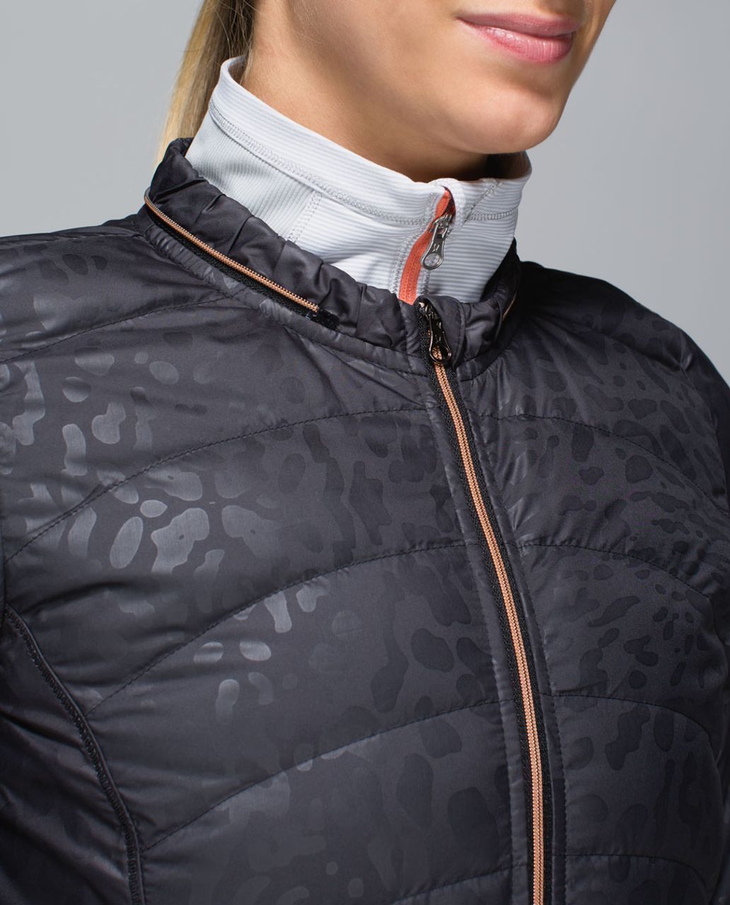 Lululemon Spring Fling Puffy Windbreaker - Animal Swirl Embossed Black