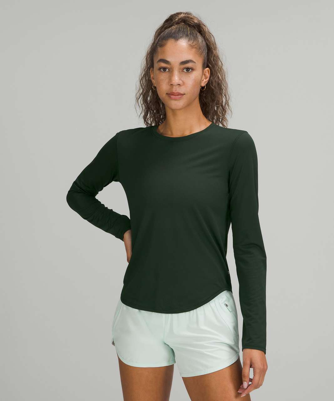 Lululemon athletica Two-Tone Ribbed Running Half Zip, Women's Long Sleeve  Shirts