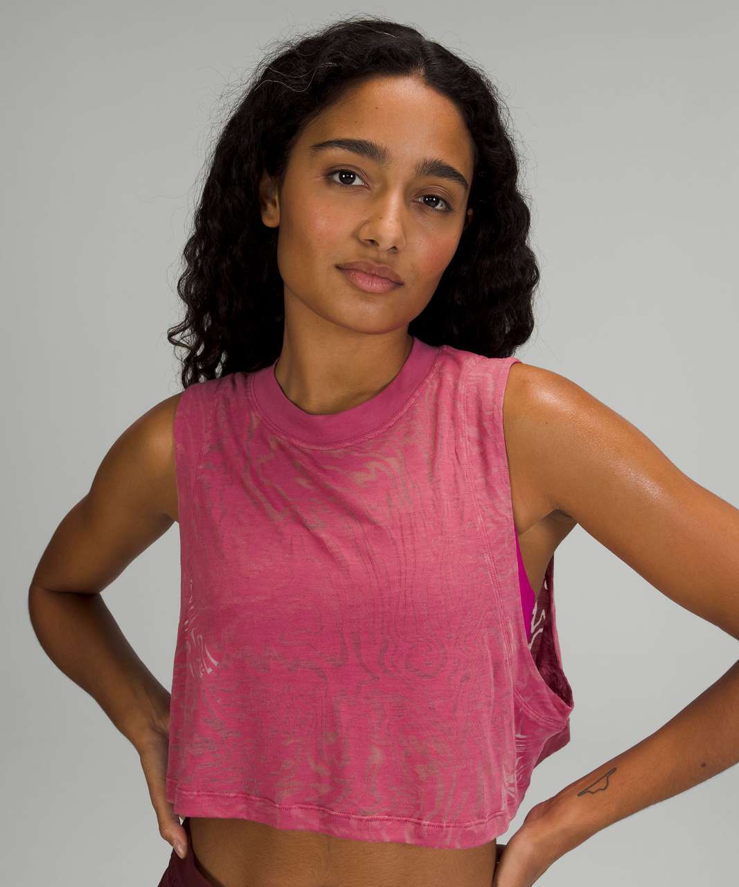 Lululemon All Yours Crop Tank Top *Veil - Pink Lychee