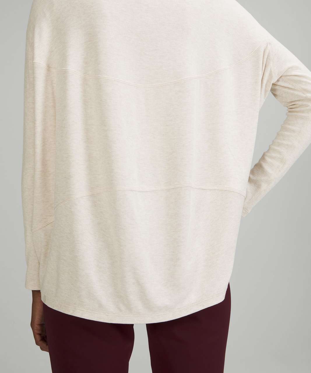 Lululemon Back in Action Ribbed Long Sleeve Shirt - Heathered White Opal