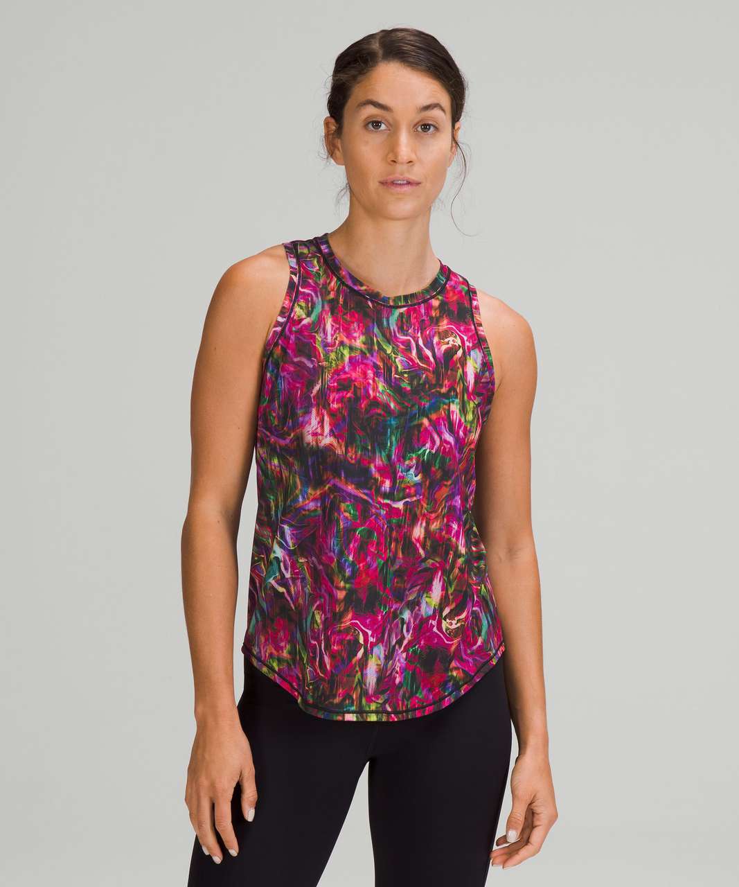 Lululemon Power Pivot Cropped Tank Top *Rib Sonic Pink Tight Fit High Neck