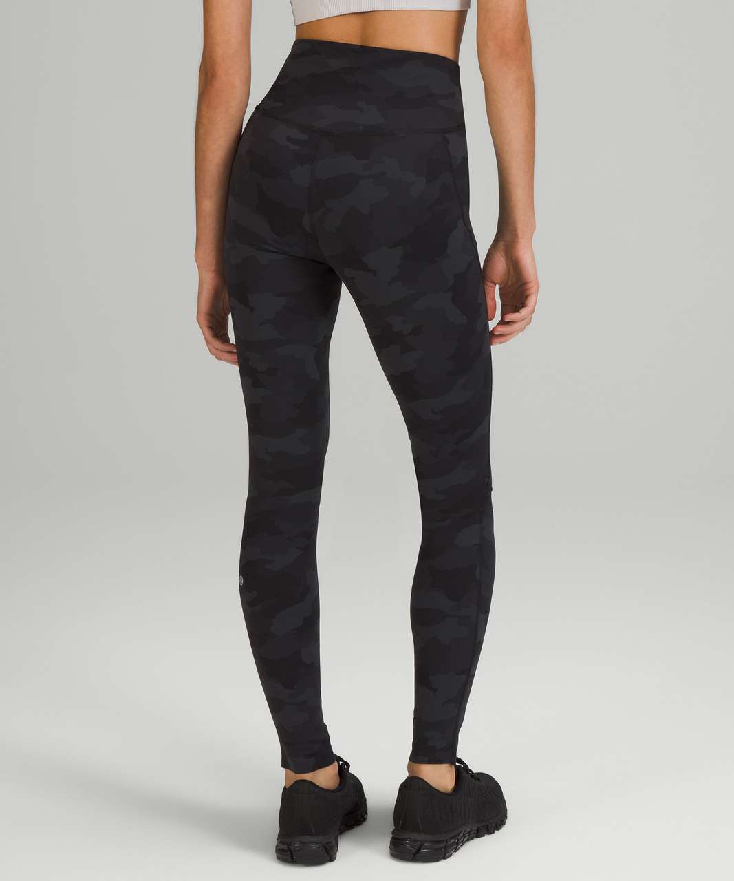 Lululemon Surge Tight *nulux 22 In Black/geo Camo Micro Coal