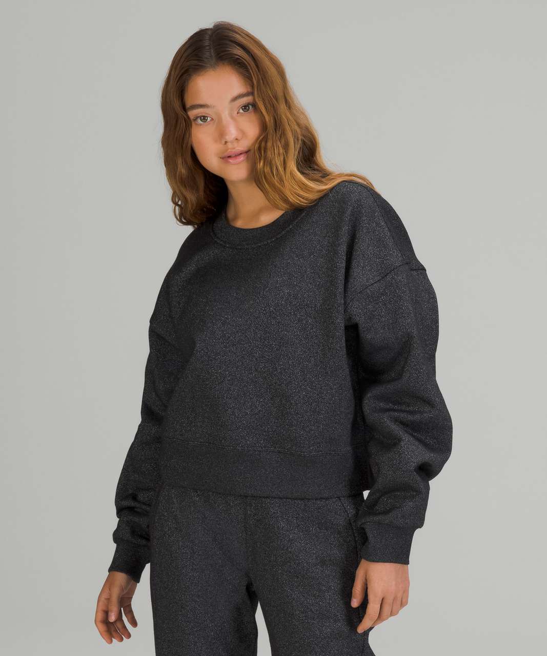 Lululemon Perfectly Oversized Cropped Stretch Recycled-softstreme  Sweatshirt - Black - ShopStyle