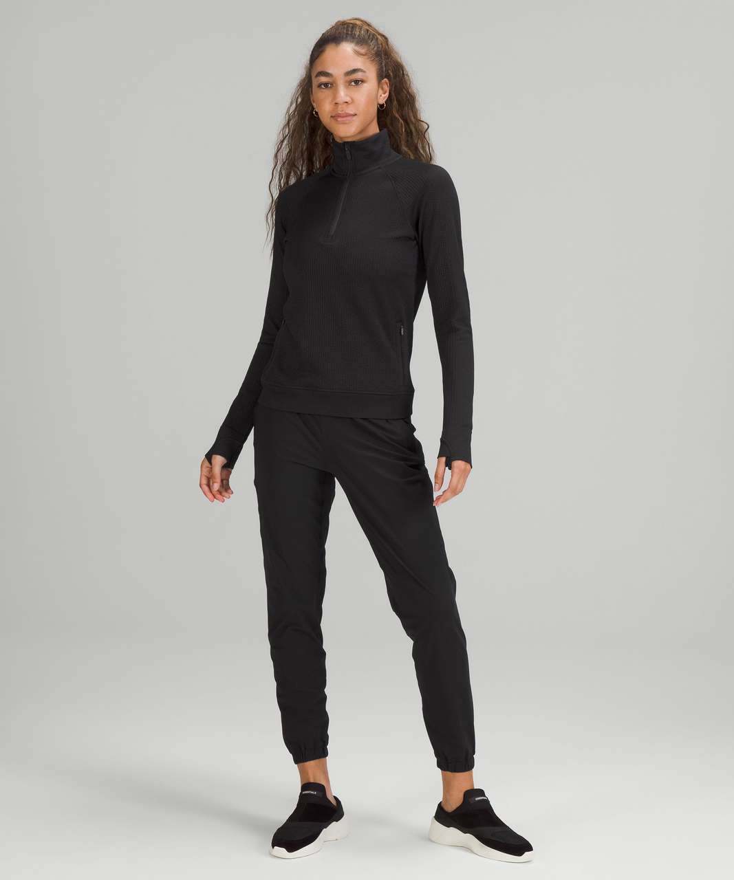 Lululemon Engineered Warmth Half-Zip - Black / Black (First Release) - lulu  fanatics