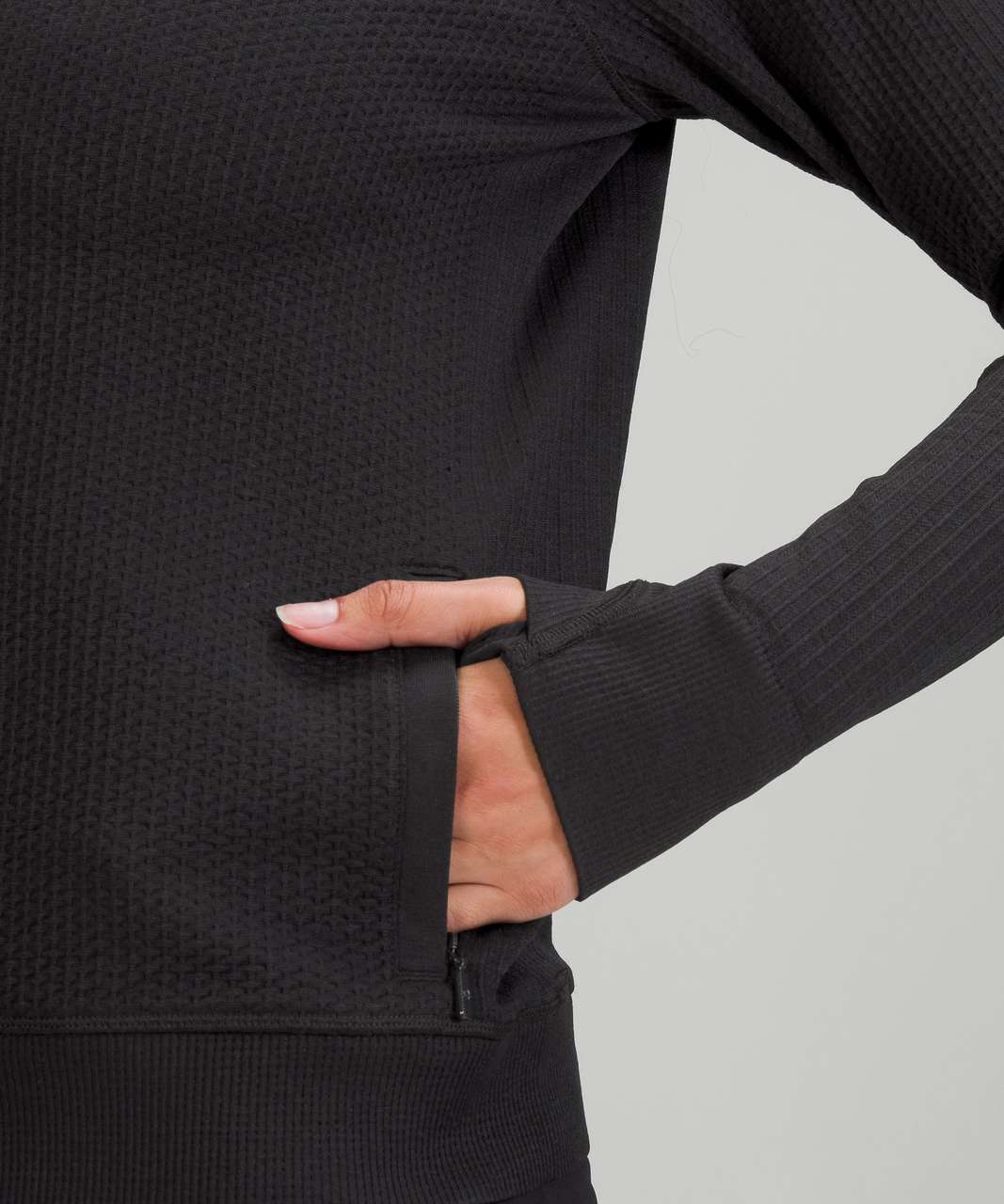 Lululemon Engineered Warmth Half-Zip - Black / Black (First Release ...