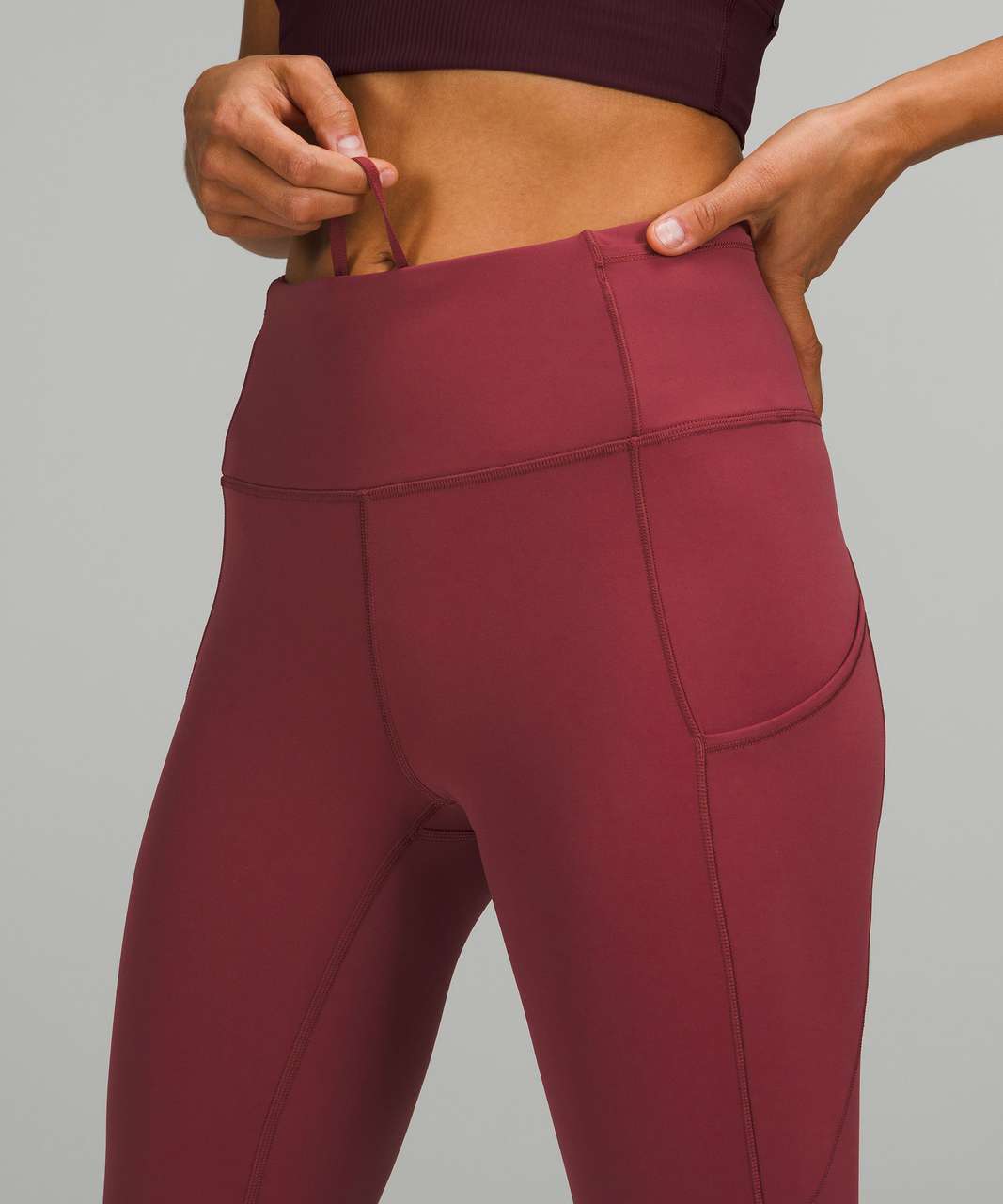 Lululemon Fast and Free High-Rise Crop 23" *Brushed Nulux - Mulled Wine