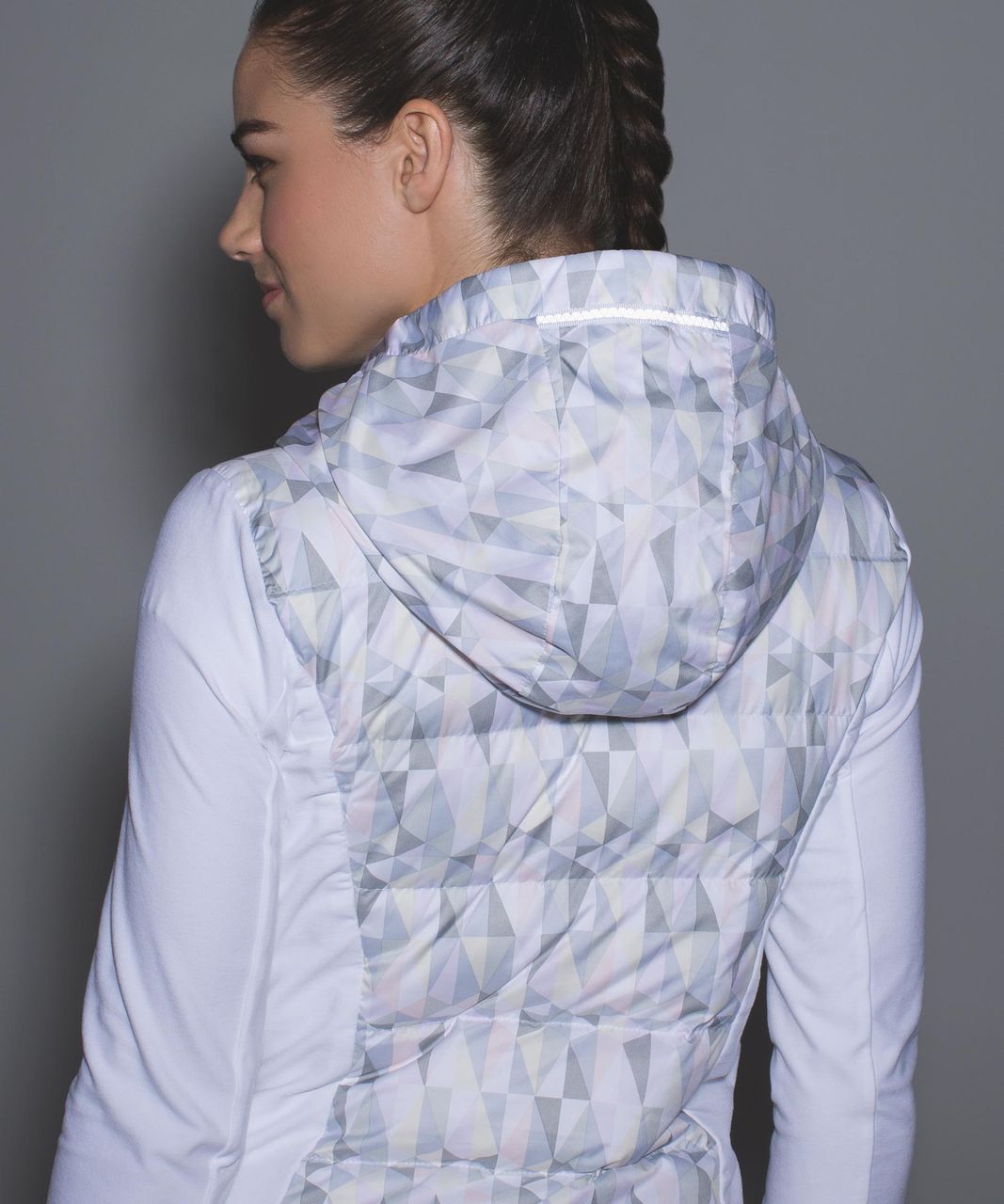 Lululemon Fluff Off Pullover - Stained Glass Love White Neutral Blush / Tonka Stripe Heathered Slate White