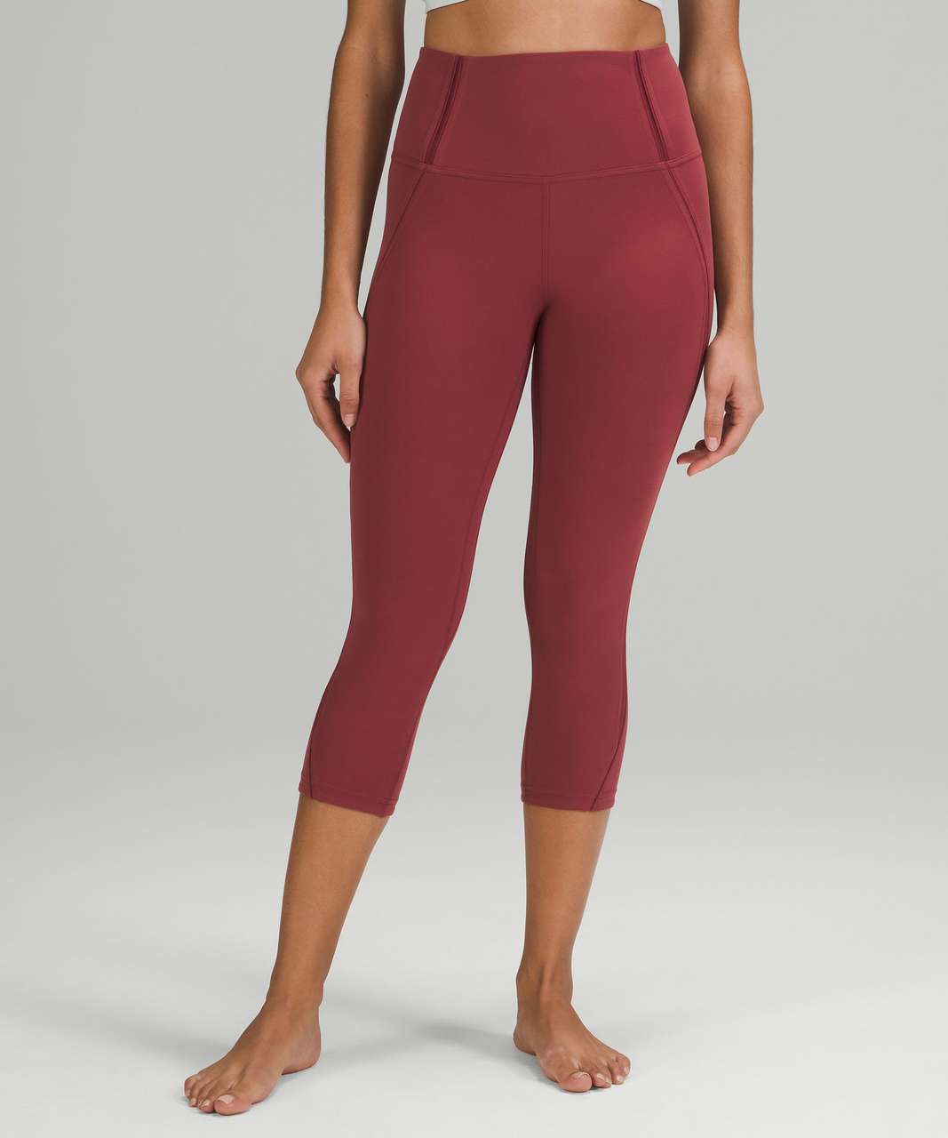 Lululemon Nulu Mesh Panels High-Rise Crop 21 - Mulled Wine - lulu fanatics