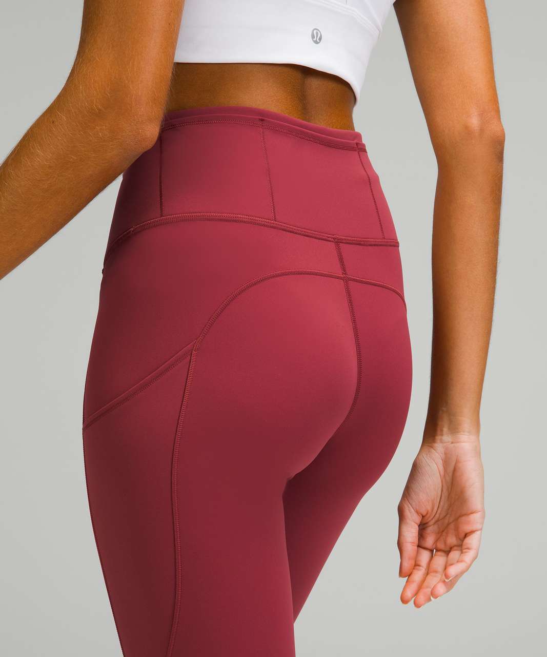 Lululemon Fast and Free High-Rise Tight 25" *Brushed Nulux - Mulled Wine