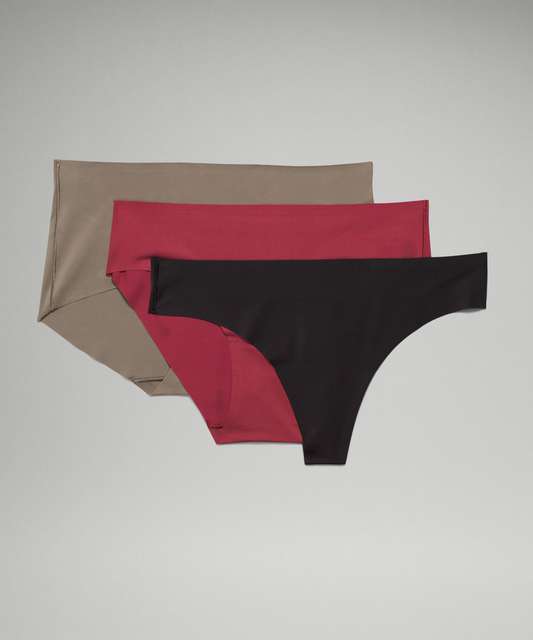 Lululemon InvisiWear Mid-Rise Thong Underwear 3 Pack - Gull Grey