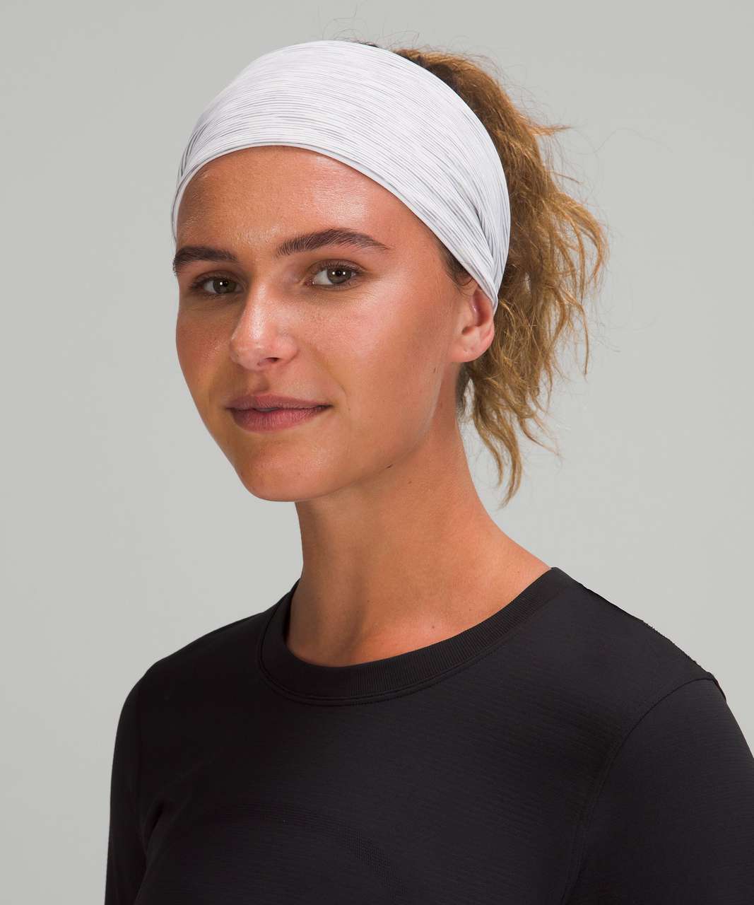 Lululemon Fringe Fighter Headband - Wee Are From Space Nimbus Battleship / White