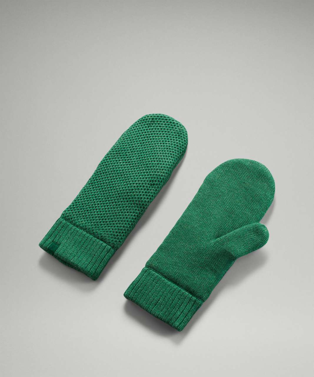 Lululemon Fleece-Lined Knit Mittens - Heathered Everglade Green