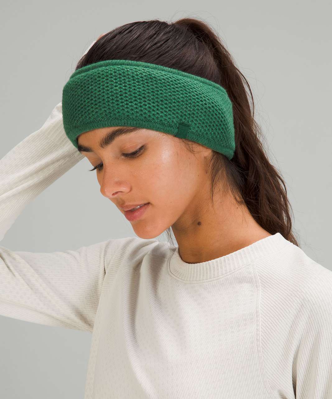 Lululemon Womens Textured Fleece-Lined Knit Ear Warmer - Carnation