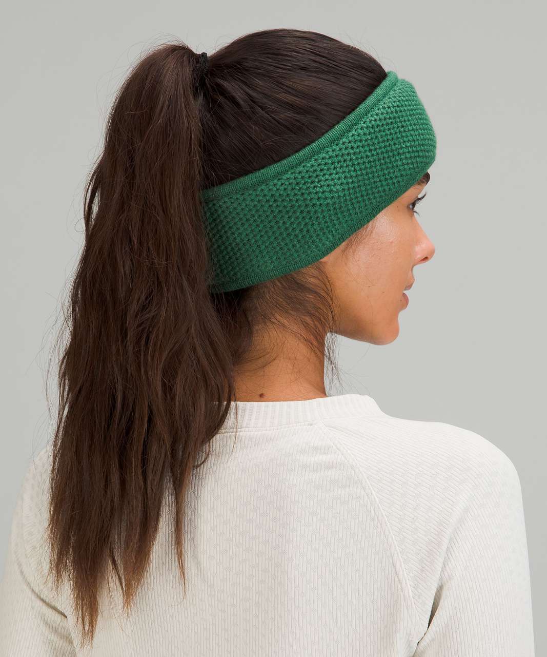 Lululemon Fleece-Lined Knit Ear Warmer - Heathered Everglade Green