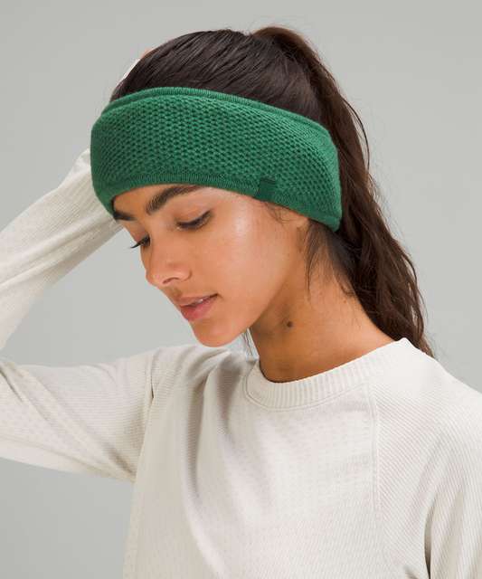 Lululemon Womens Textured Fleece-Lined Knit Ear Warmer - Cassis