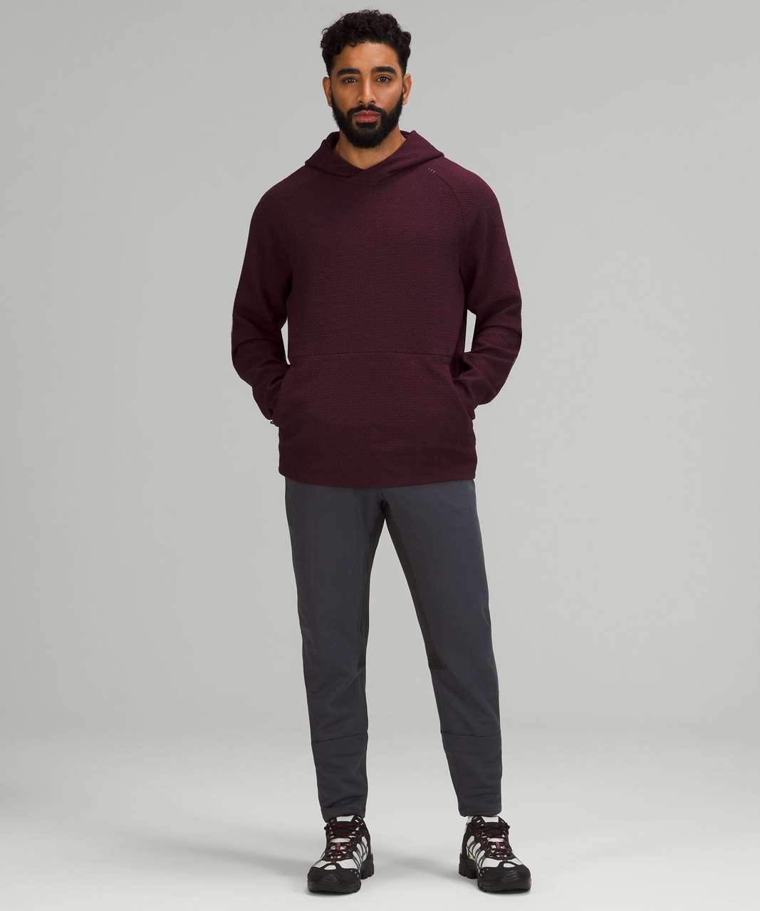 Lululemon At Ease Hoodie - Heathered Cassis / Black - lulu fanatics