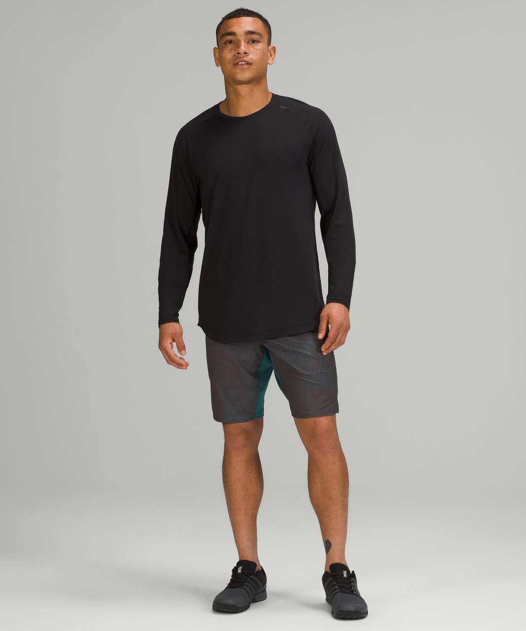 Lululemon Textured Training Short Sleeve Shirt - Glitch Code Camo Jacquard  Black Obsidian - lulu fanatics