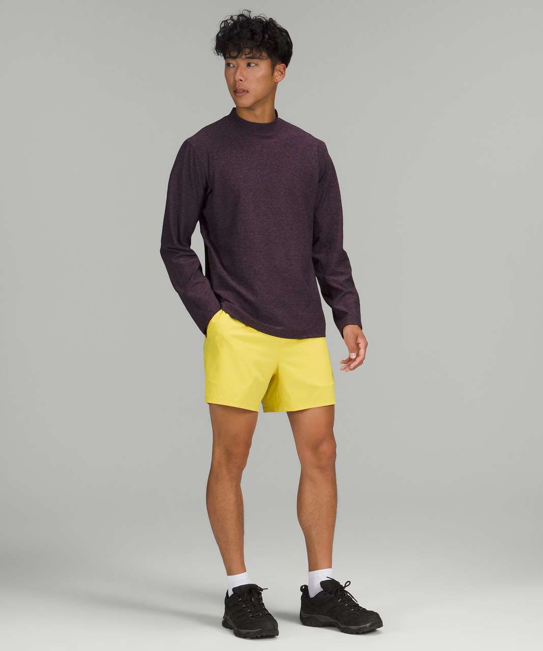 Lululemon Rulu Mock Neck Long Sleeve Shirt - Heathered Arctic Plum