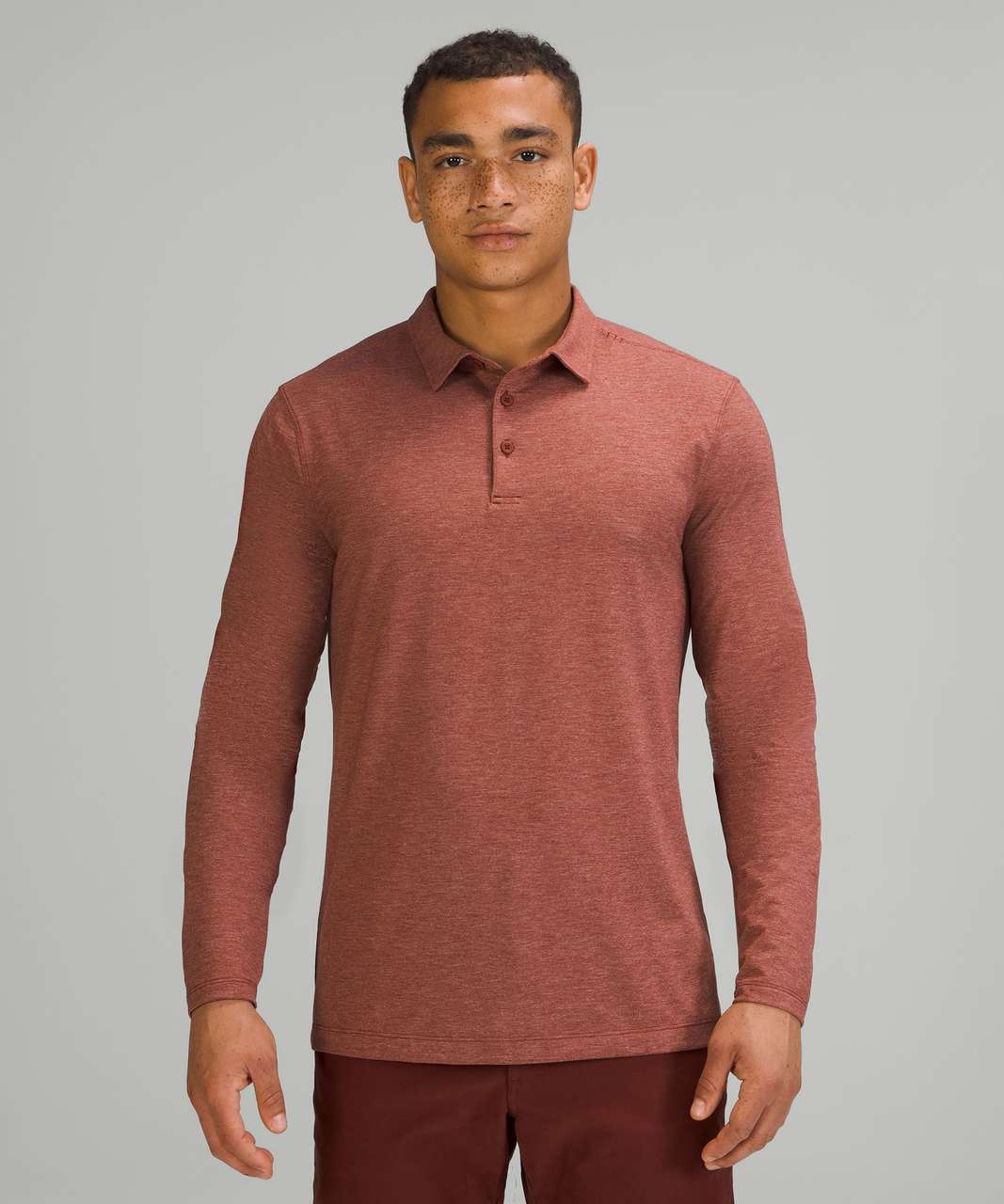 Lululemon Evolution Long Sleeve Polo Shirt - Heathered Date Brown