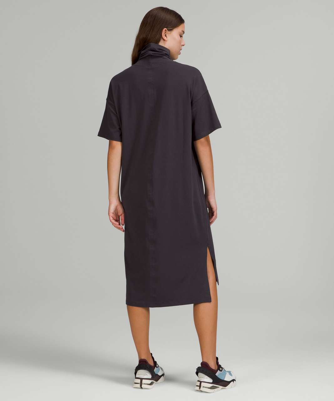 Lululemon LA Funnel Neck T-Shirt Dress - Black Granite