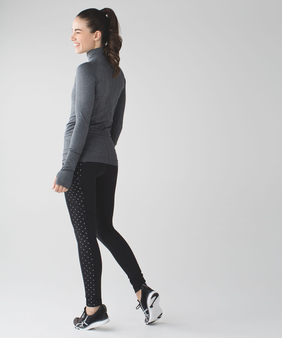 RARE Lululemon Reflective Speed Tight Frozen Fizz Black Size 4