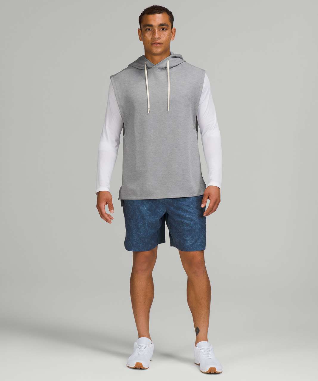 Lululemon Breaking Bounds Sleeveless Hoodie - Heathered White Opal / Rhino Grey