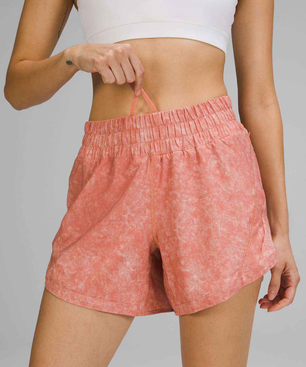 Lululemon Track That Mid-Rise Lined Short 5" - Gravel Dust Pink Savannah Multi