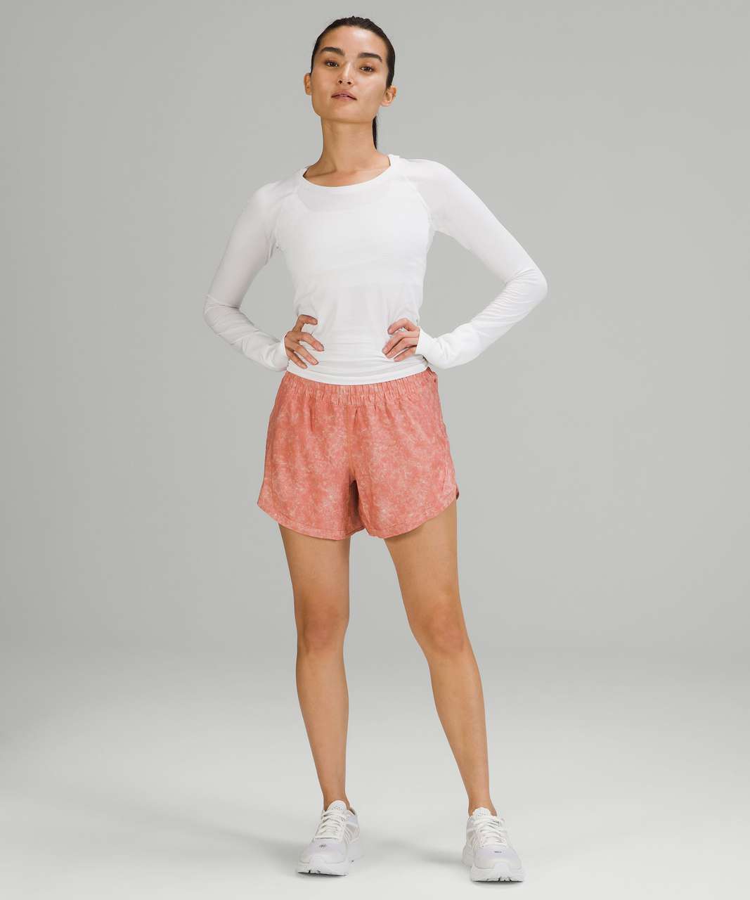 Lululemon Track That Mid-Rise Lined Short 5" - Gravel Dust Pink Savannah Multi