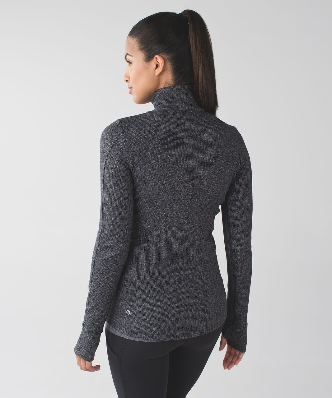 Lululemon Kanto Catch Me 1/2 Zip - Heathered Herringbone Heathered Black Black