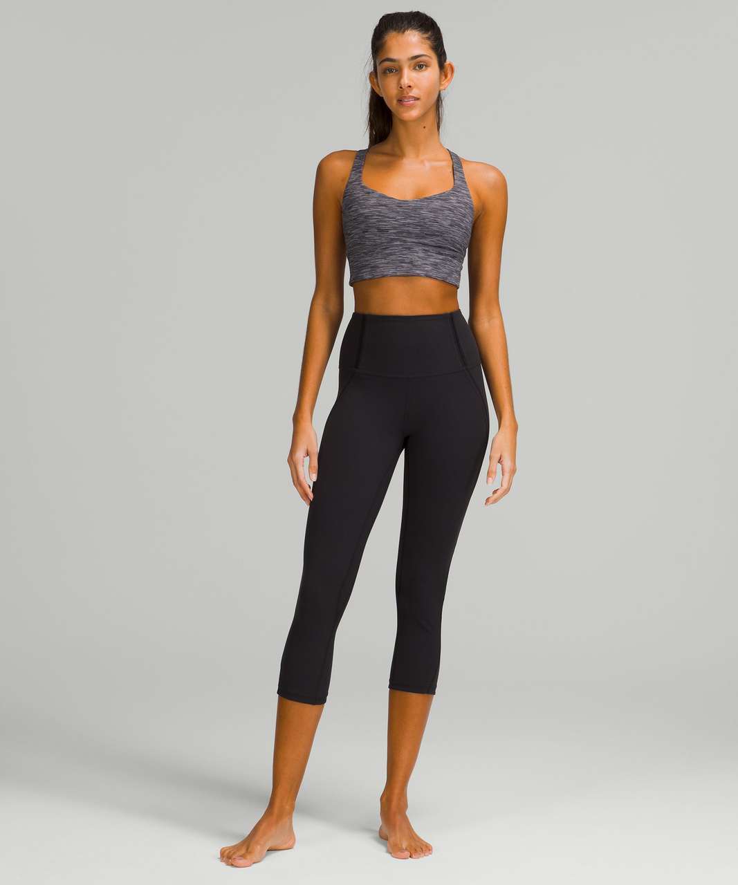 Lululemon Free to Be Longline Bra - Wild *Light Support, A/B Cup - Wee Are From Space Dark Carbon Ice Grey