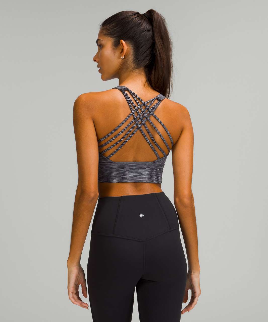 Lululemon Free to Be Longline Bra - Wild *Light Support, A/B Cup - Wee Are From Space Dark Carbon Ice Grey