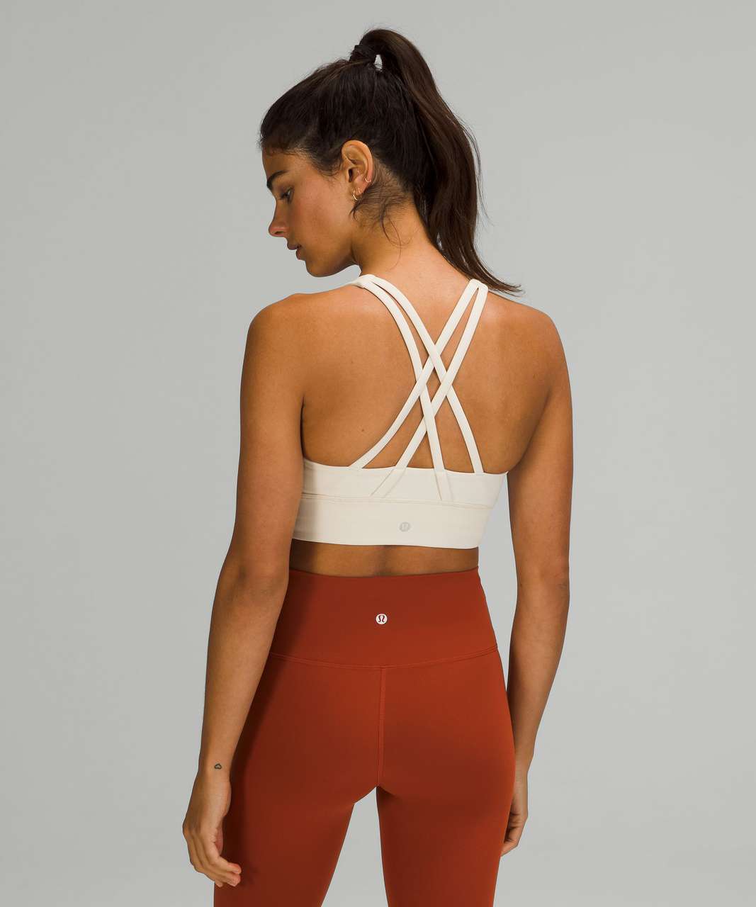 Yogalicious Ribbed Seamless Longline Sports Bra In White