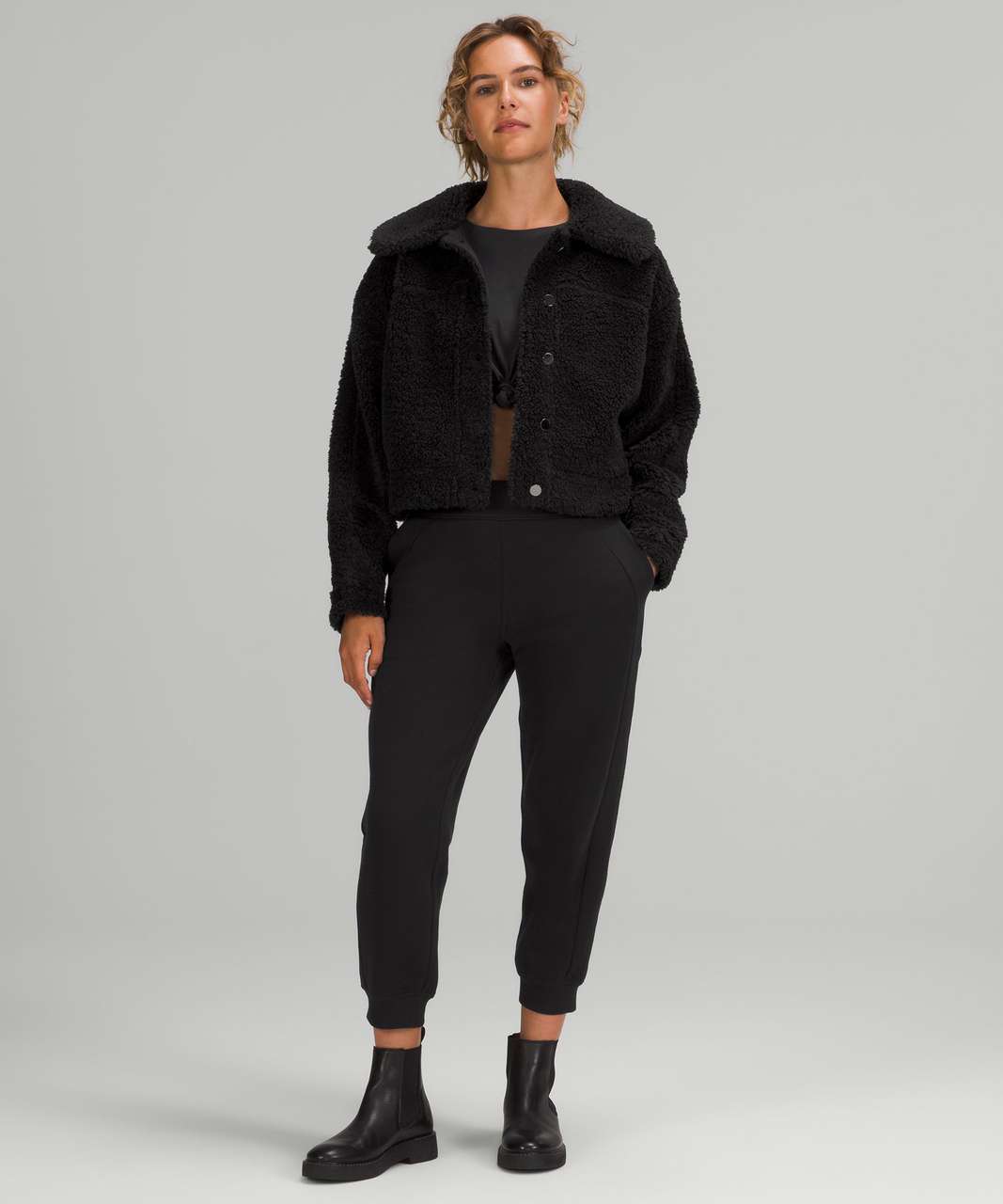 Lululemon Textured Fleece Button Jacket - Black