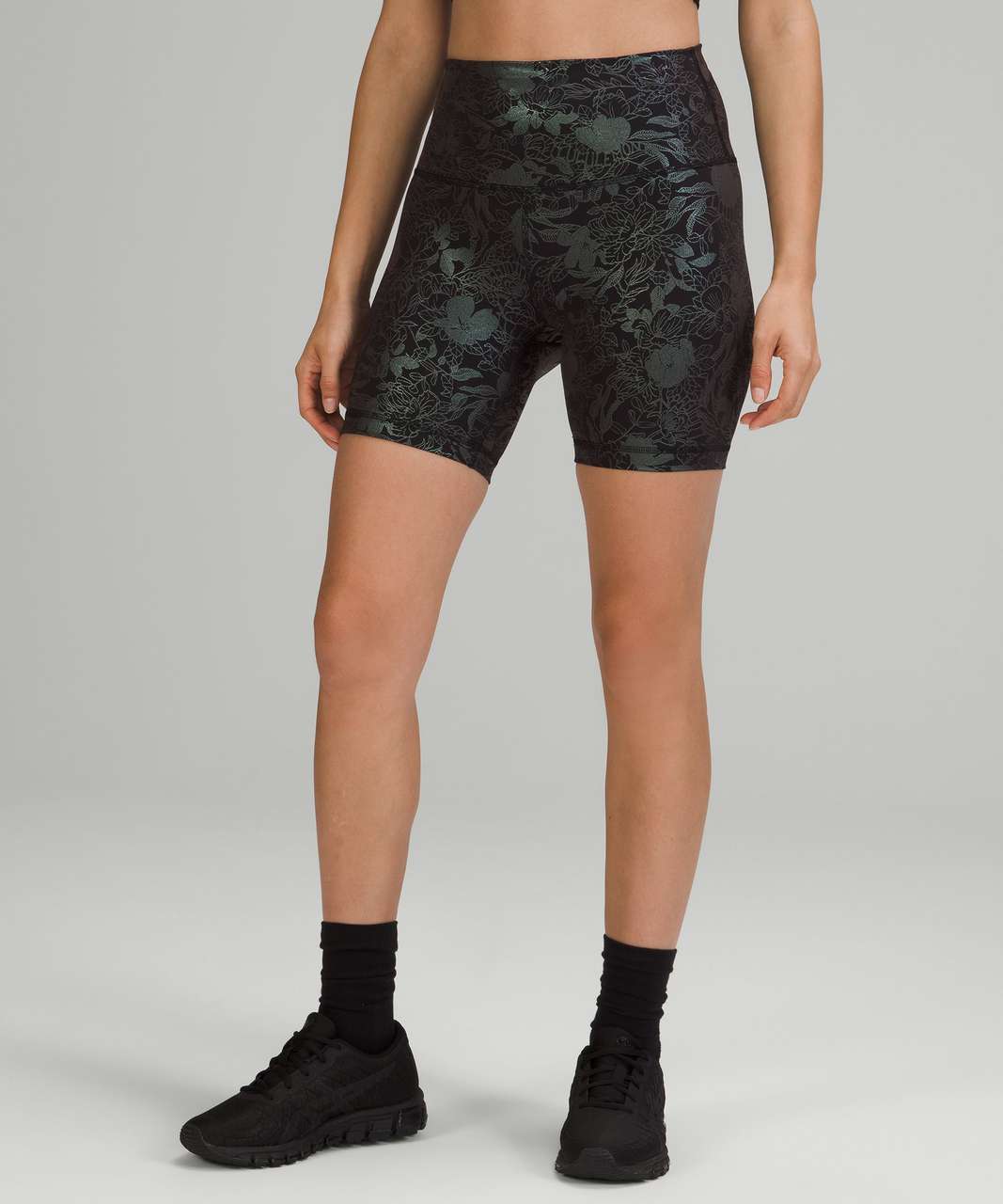 ❤️ NWT Lululemon Wunder Train HR Crop 23 Shine Radiate Foil Print Black  RARE 4 6