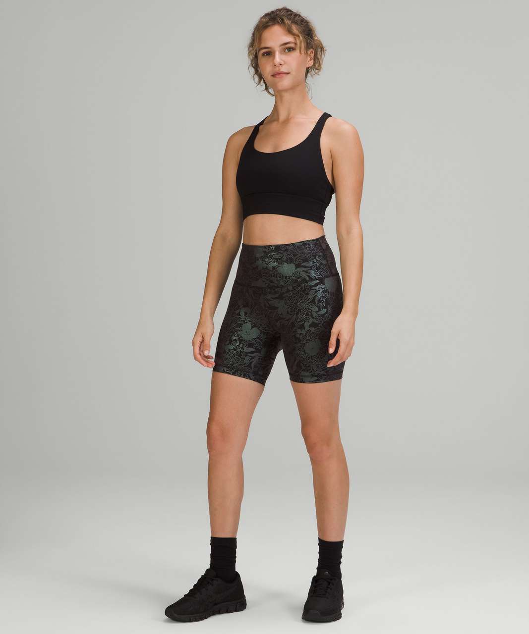 Lululemon Wunder Train High-Rise Short 6" *Foil - Logo Flourish Black Iridescent Foil