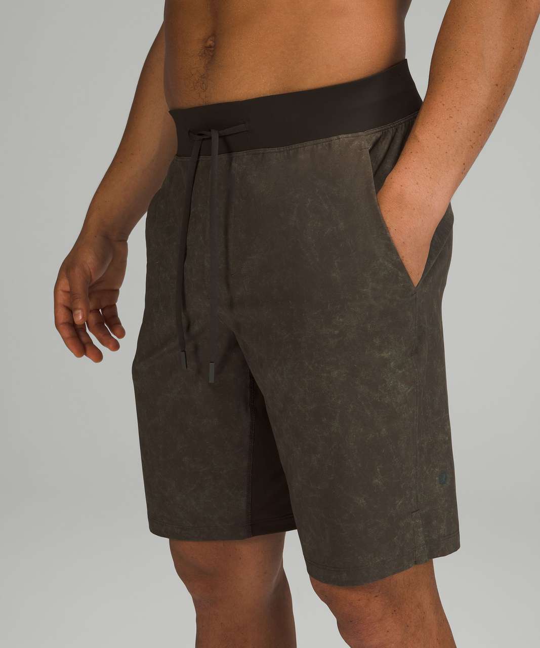 Lululemon T.H.E. Linerless Short 9" - Gravel Dust Dark Olive Multi