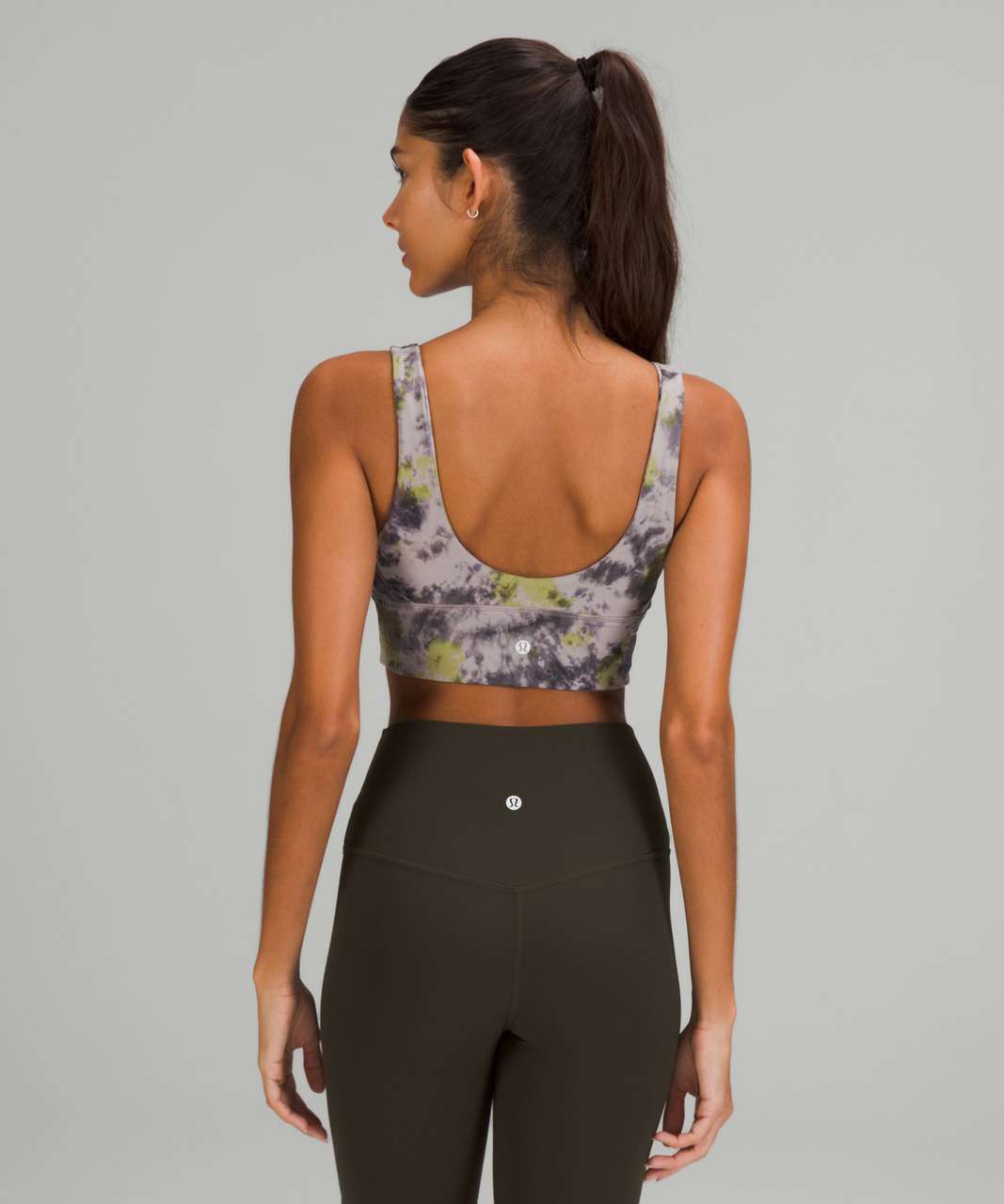 Lululemon Align Tank Cropped Top Size 8 Gray Tie Dye Built-in-Bra RTMV NWT