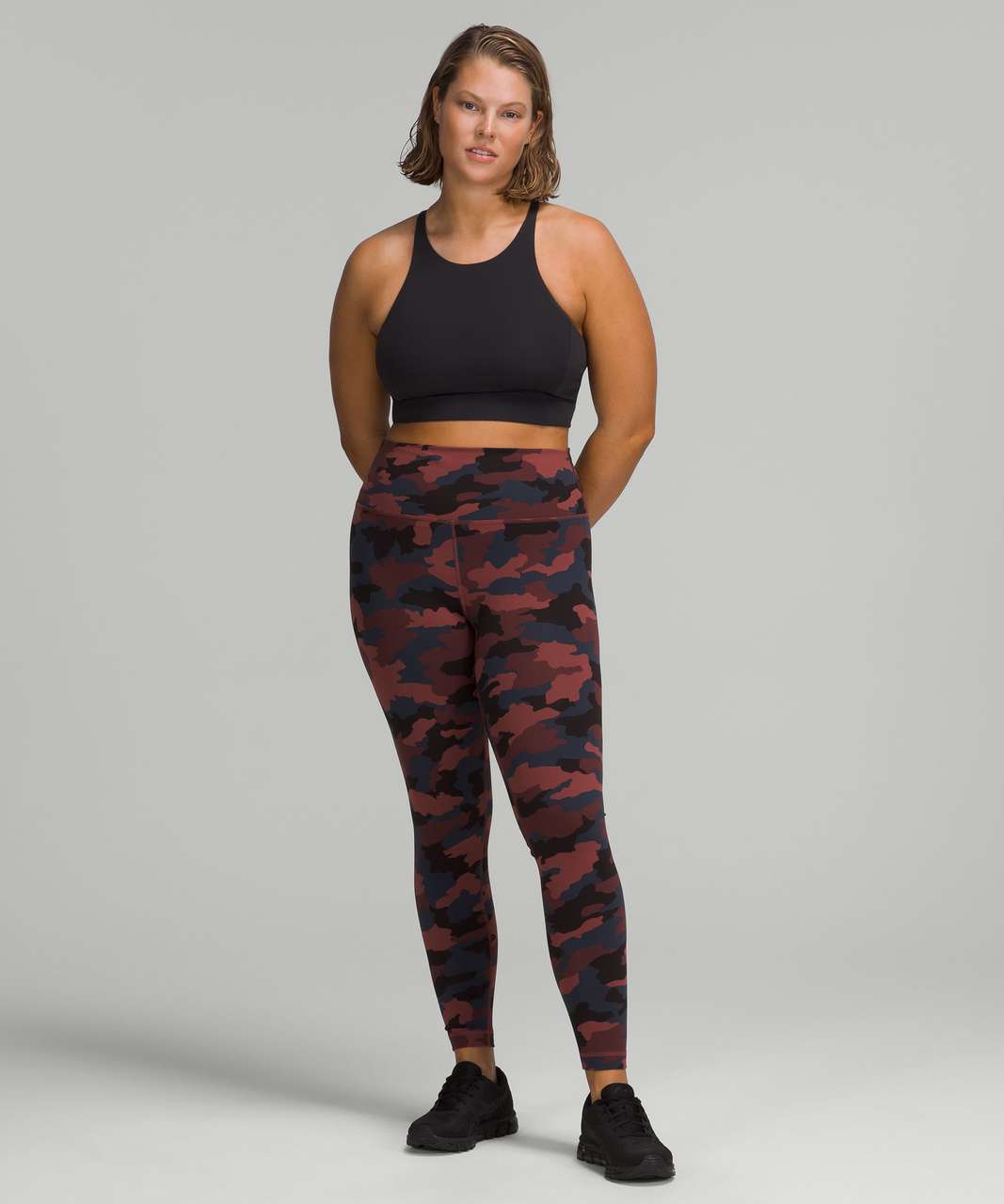 Lululemon Wunder Train Tight 25 Size 0 Heritage Camo Smoky Red Night Sea  54760