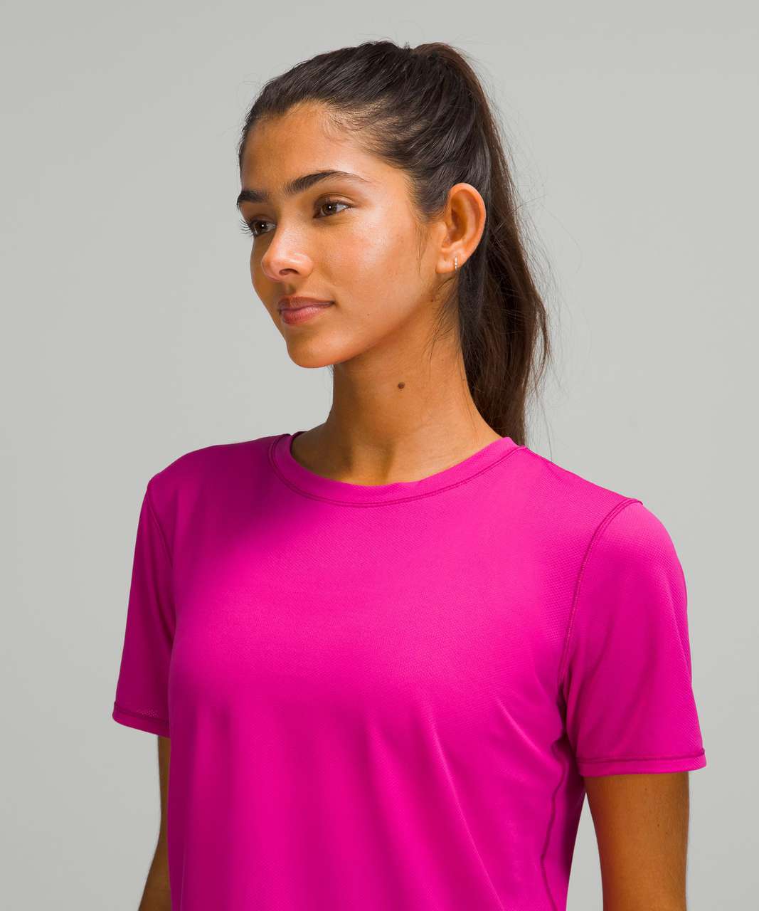 Lululemon High Neck Running and Training T-Shirt Pow Pink Light