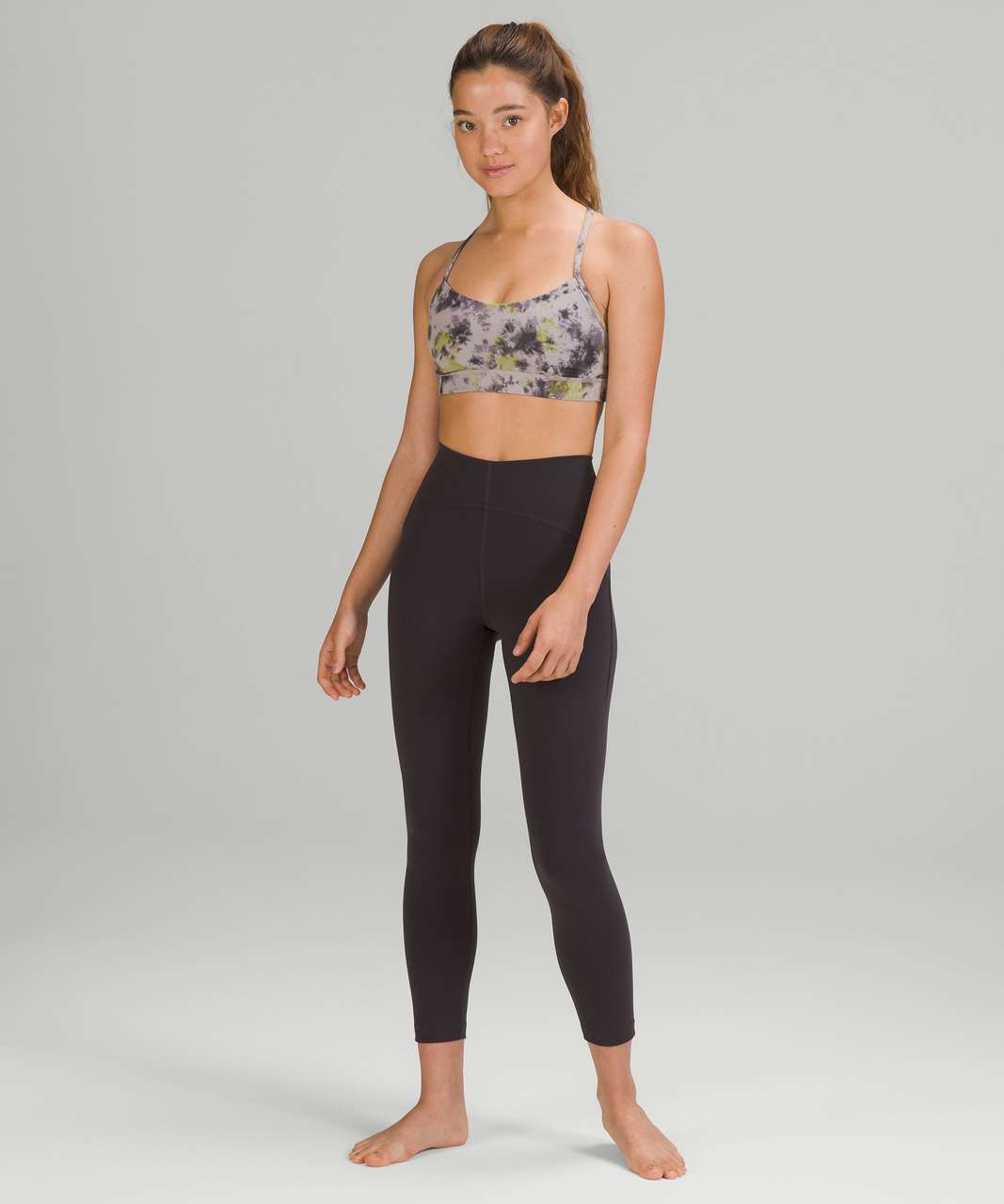 Lululemon Flow Y Nulu Bra *Light Support, A–C Cups - Radial Tie Dye Mauve Grey Multi