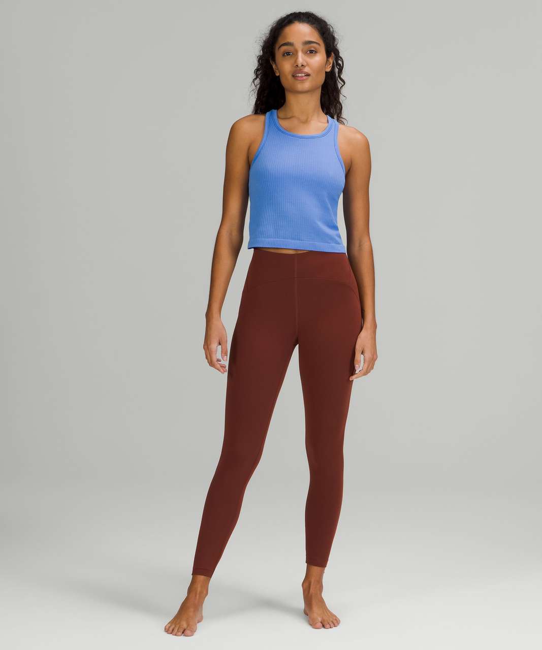 Lululemon Ebb to Street Cropped Racerback Tank Top - Blue Nile