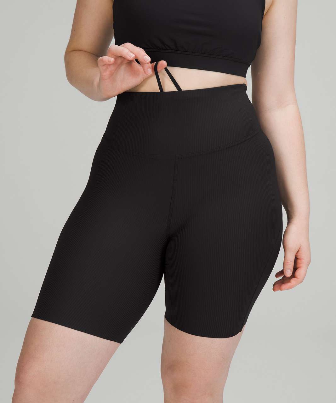 Lululemon Base Pace High-Rise Short 8 *Ribbed Nulux - Black - lulu fanatics